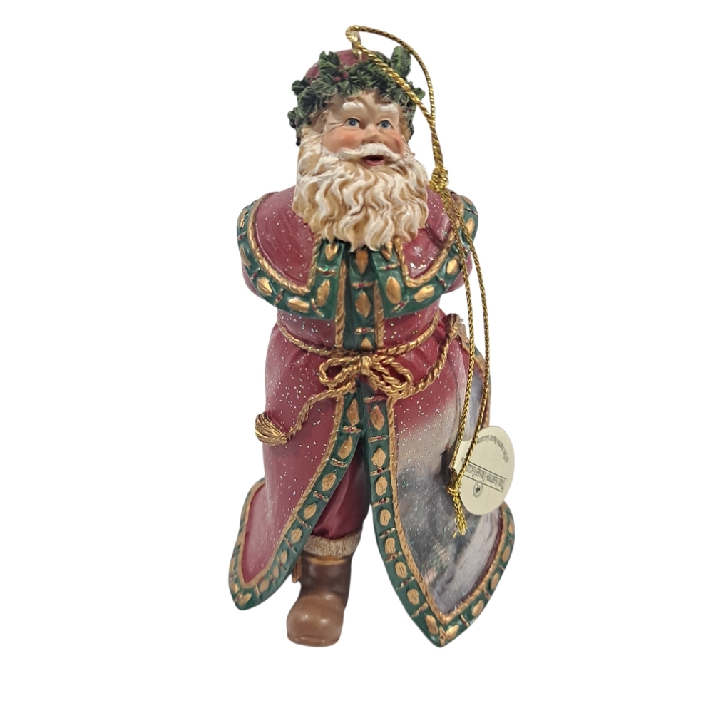 Vintage Ashton Drake Thomas Kinkade Moonlight Cottage Santa Ornament 2004